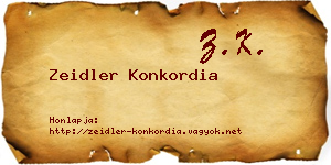 Zeidler Konkordia névjegykártya